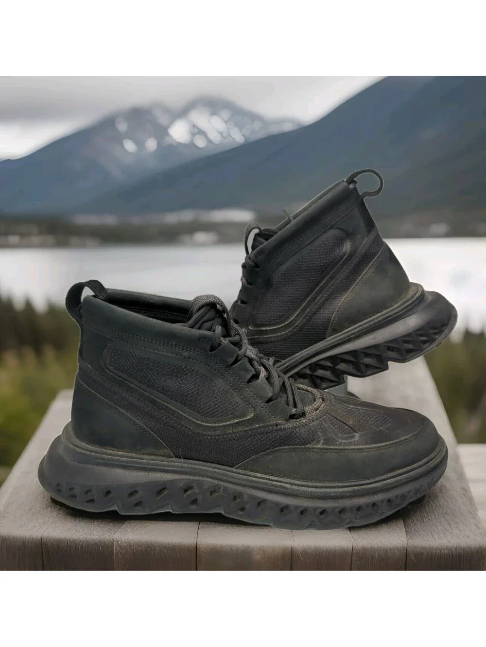 Cole Haan 5.Zerogrand Work Chukka Boots Mens 11 M 45 Black ZEROGRAND HIKING WRK